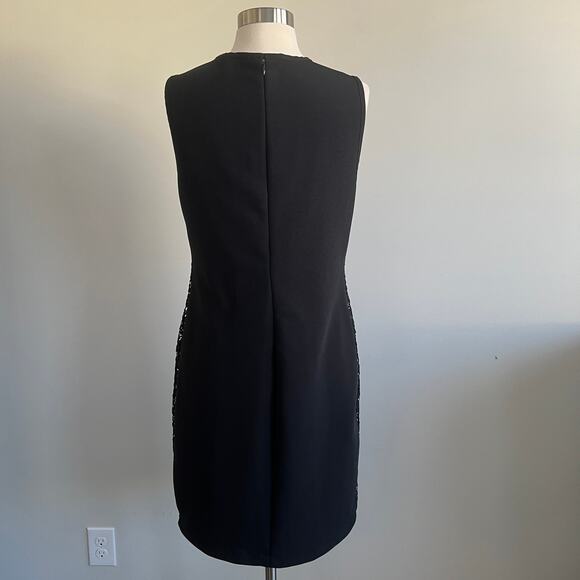 Calvin Klein Lace Overlay Sheath Dress Sleeveless Black 10 - Picture 5 of 6